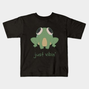 A sad frog vibin' Kids T-Shirt